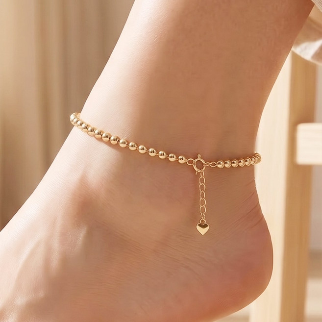 에바주얼리 14k Gold Filled Plating 통통 골든 금 볼 발찌
