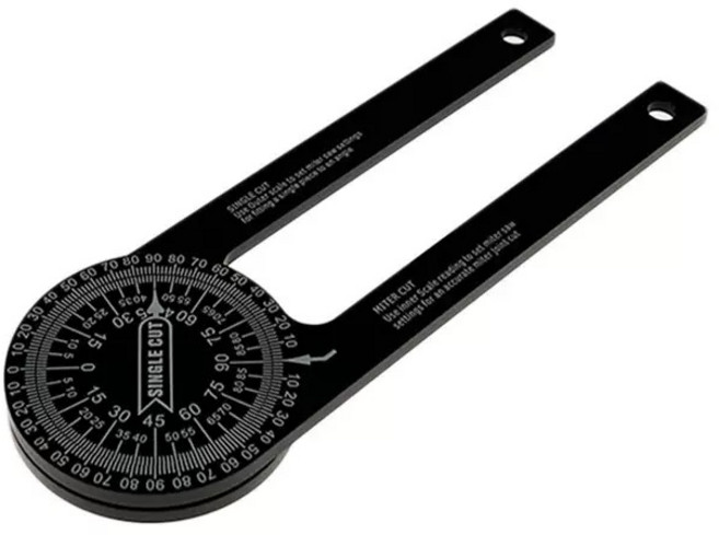 공구PXJ 각도기 눈금자 목공 DIY 도구 고정밀 목수 건축 도면 그리기 360도, 1개