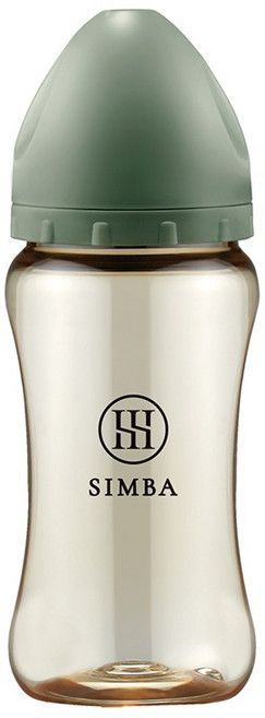 SIMBA辛巴 寶寶奶瓶 安全材質 寬口設計 防脹氣, 治綠(圓孔S), 1個, 270ml