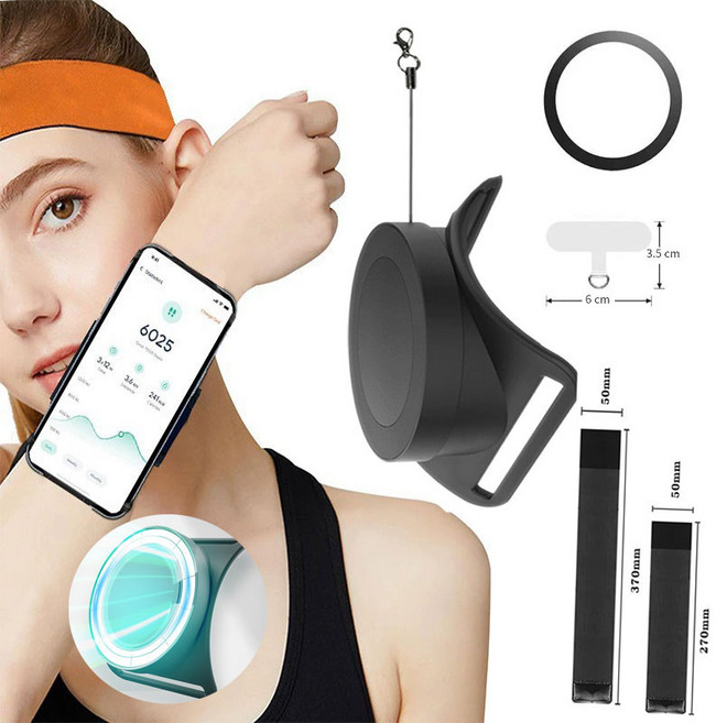 360도 분실방지 릴 스트랩 초강력 자석 맥세이프 스마트폰 손목 팔목 거치대 팔뚝 물류센터작업 배달운행 택배 배송 대리운전 핸드폰 거치대 탈 부착