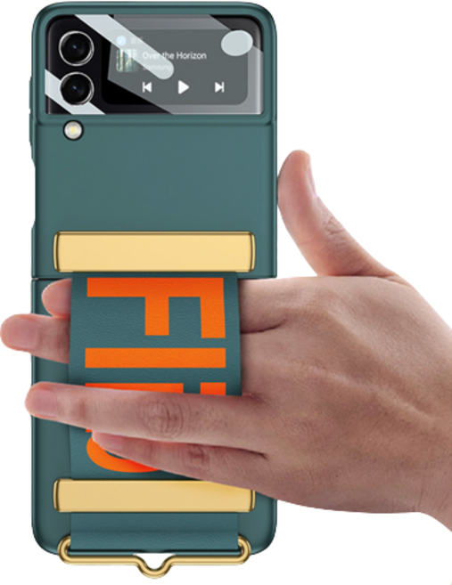 갤럭시 Z플립3 올인원 전면 액정 보호 컬러 크롬 골드 도금 핑거 스트랜 힌지 보호 한손 스트랩 케이스 Z 플립3 지플립3