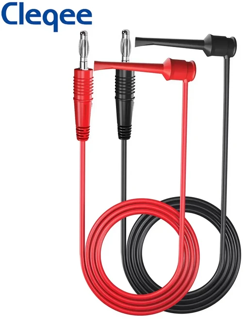 Cleqee P1039 4mm 바나나 플러그 테스트 후크 클립 리드 키트 미니 그래버 케이블 멀티미터 전자 도구 2개/, 02 p1039 2PCS