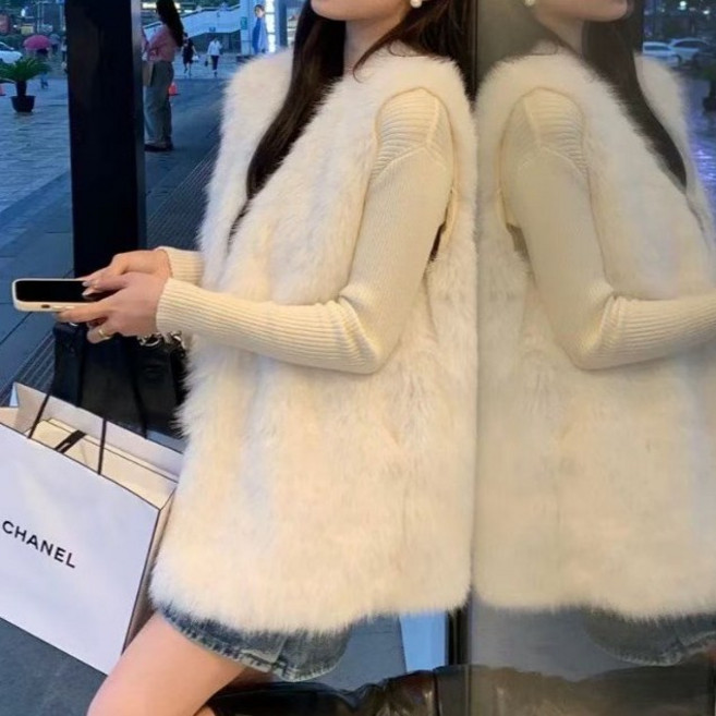 仿水貂絨毛毛背心