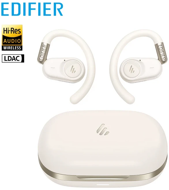 Edifier A6 오픈 이어 블루투스 후크 헤드폰 고해상도 무선 오디오 IP55 방수 40시간 재생 시간 LDAC 코덱, 01 CHINA, 01 Ivory