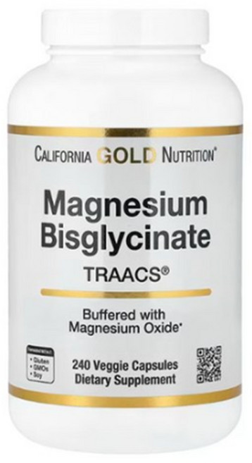 캘리포니아골드뉴트리션 마그네슘 비스글리시네이트 Albion TRAACS® 100mg 베지 캡슐 60정, 240정, 1개