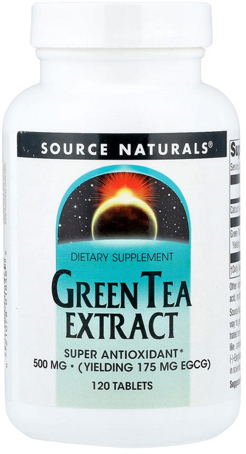 Source Naturals 녹차 추출물 500 mg 120 타블렛, 1개, 120정