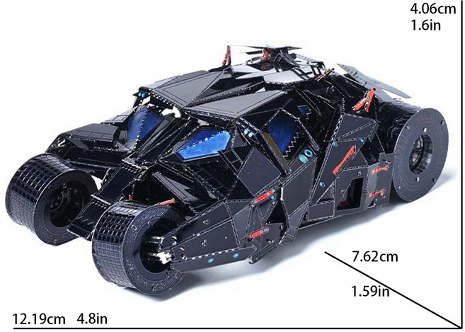 Ford 汽車 3D 金屬拼圖, 彩色大號蝙蝠車, 1個, 800片