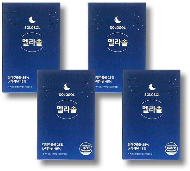 멜라솔 L테아닌 감태추출물 영양제, 4개, 30정