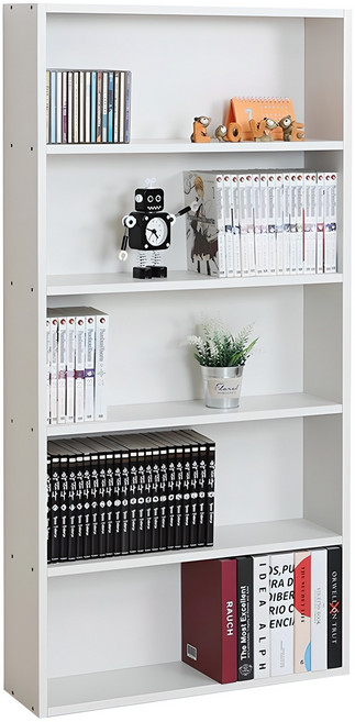 모던 슬림 책장 600 D170, 크림화이트, 5단