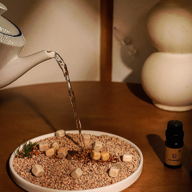 온다숲 국내산 반영구 자연기화식 천연가습기 정화석1kg+편백큐브50g, 1세트