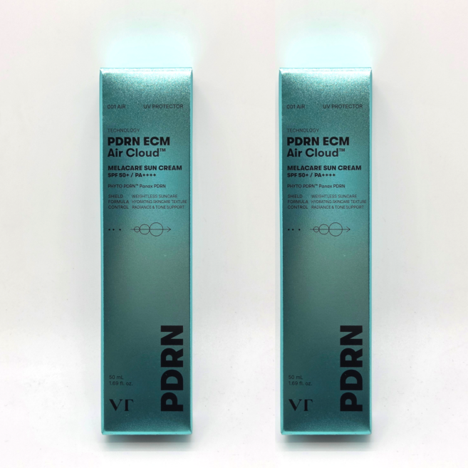 VT PDRN ECM 에어클라우드 멜라케어 선크림 + 세안퍼프증정, 2개, 50ml