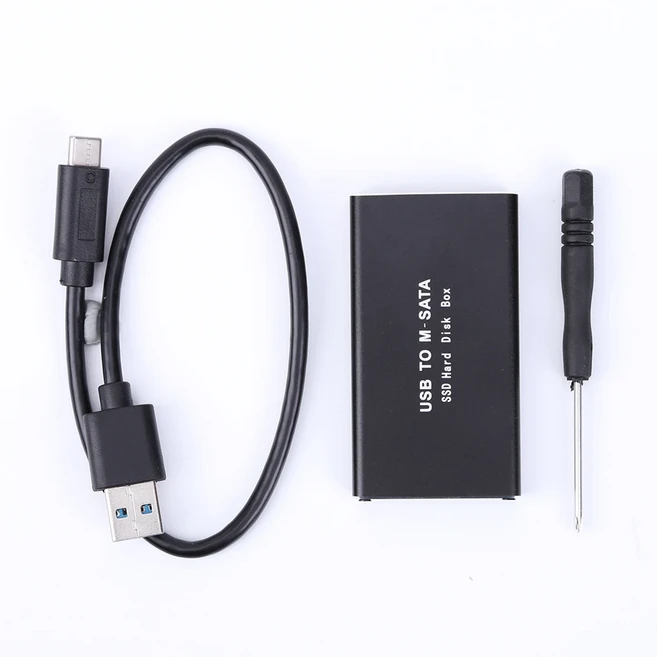 mSATA-USB 3.0/3.1 SSD 인클로저 외장형 HD 하드 드라이브 디스크 박스 스토리지 미니 sata 케이스 어댑터, 02 USB3.1 Type-C