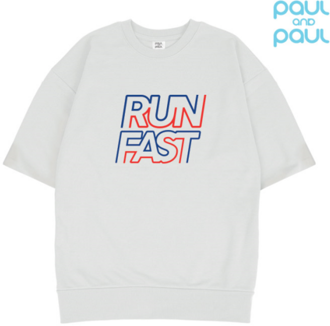 폴앤폴 RUNFAST 오버핏 반팔 맨투맨 5컬러 남여공용