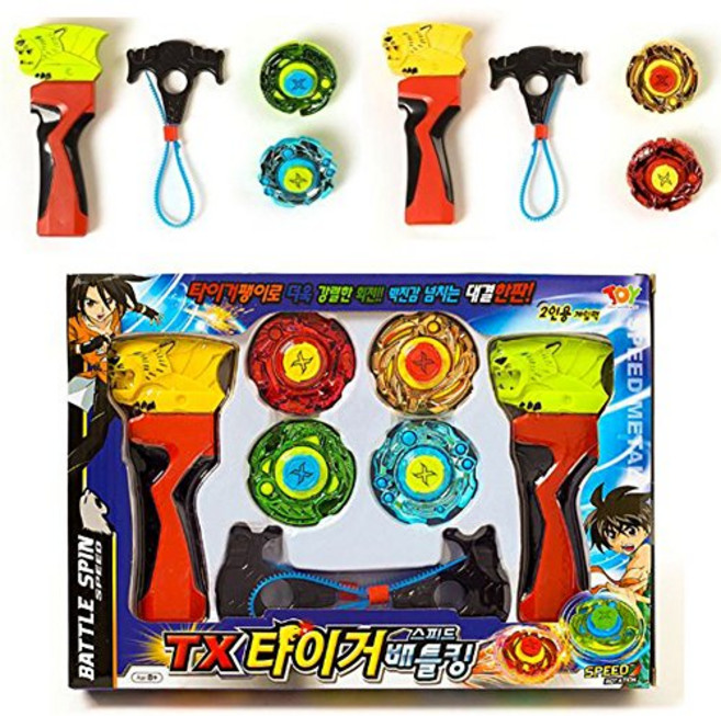 [비엔씨종합유통]TX타이거 스피드배틀 팽이 유아 어린이 놀이 장난감, 랜덤(TX타이거_1개발송), 1개