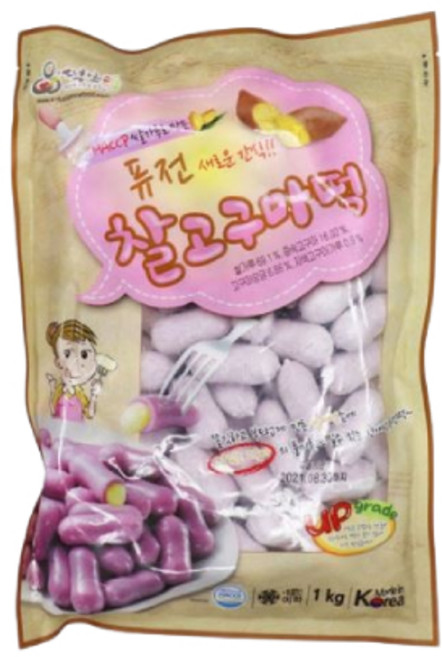 떡안애 고구마 떡볶이떡 1kg 냉동 퓨전 사리 업소용 대용량 떡볶이 떡사리, 8개
