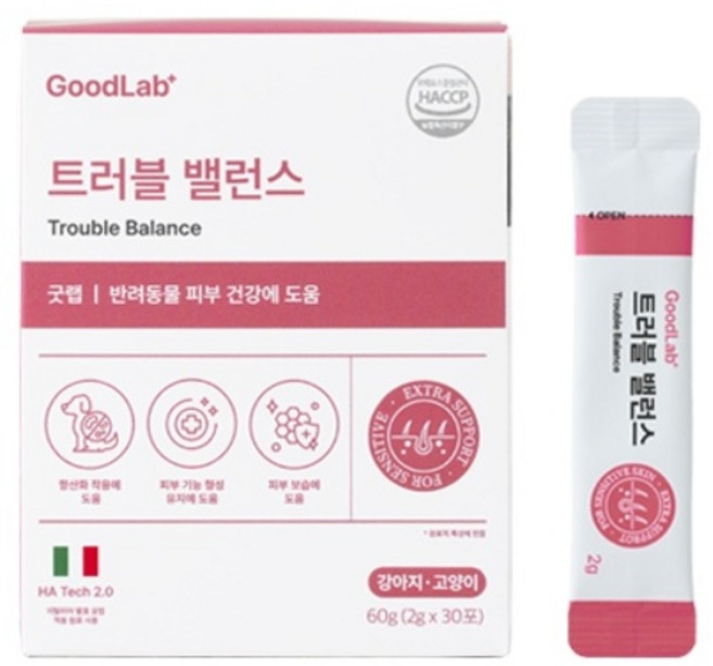 펫펫펫 강아지 고양이 피부 영양제 굿랩 30p, 30회분, 피부/피모, 1개