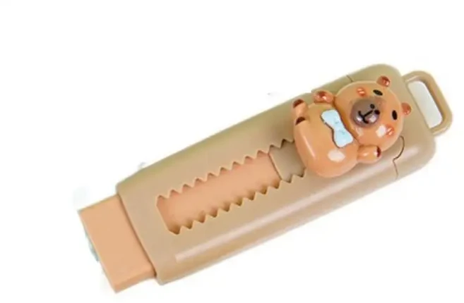 1PC 귀여운 4B 카피바라 지우개 클린 푸시 풀 고정식 스케치 프리 학교 용품 사무실, 02 C