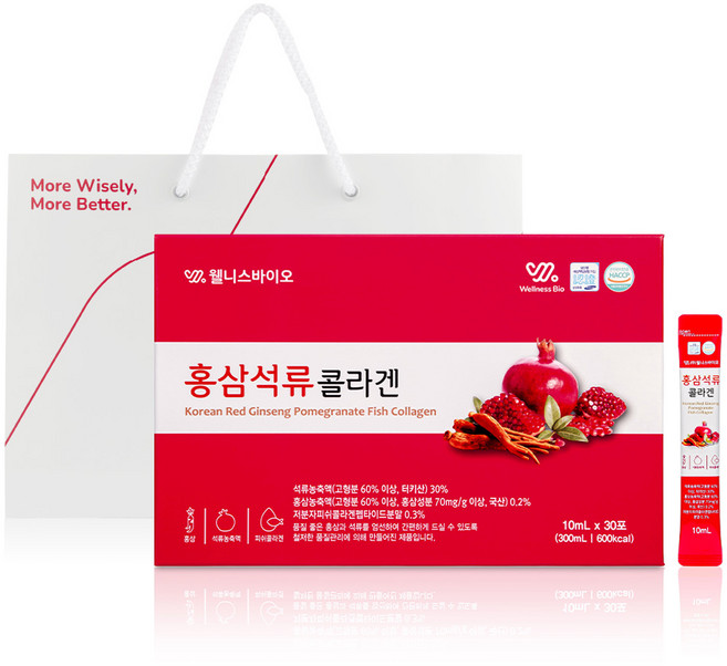 웰니스바이오 홍삼 석류콜라겐 + 쇼핑백, 1개, 300g