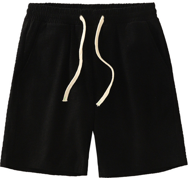 格紋華夫格五分褲 - 男士運動休閒