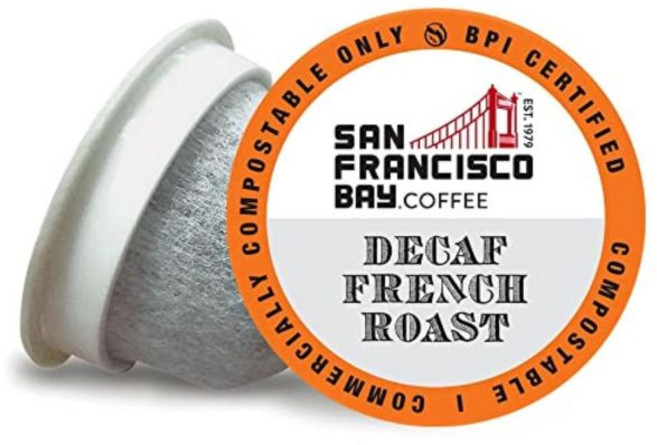 SAN FRANCISCO BAY 콜롬비아 커피 샌프란시스코 베이 생분해성 캡슐 100% 콜롬비아산 80개입 K컵 호환 키리그 2.0 포함 미디엄 로스트, 디카페인 프렌치 로스트, 120개 (1팩), 1개