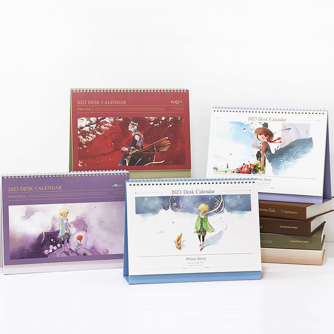 어린왕자 빨간머리앤 탁상 달력 2023 A4 날짜 만년형, 빨간머리앤 레드