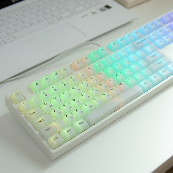 안개 매트 한글 반투명 키캡, 단일 모델, 화이트