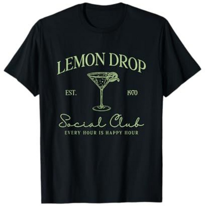 Lemon Drop Martini Cocktail Social Club T-Shirt