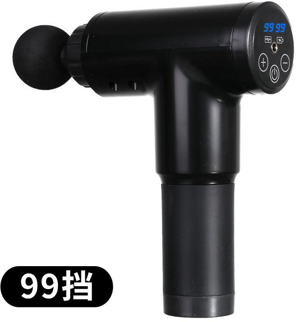 筋膜槍 運動按摩槍 衝擊槍 震動器 多功能 舒筋 瑜伽 深層按摩, 液晶雙屏99檔款（黑色）,歐規