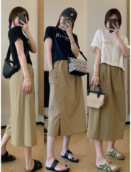 제이엠지아 바람솔솔 쿨 와이드 팬츠 A자 여성 치마바지