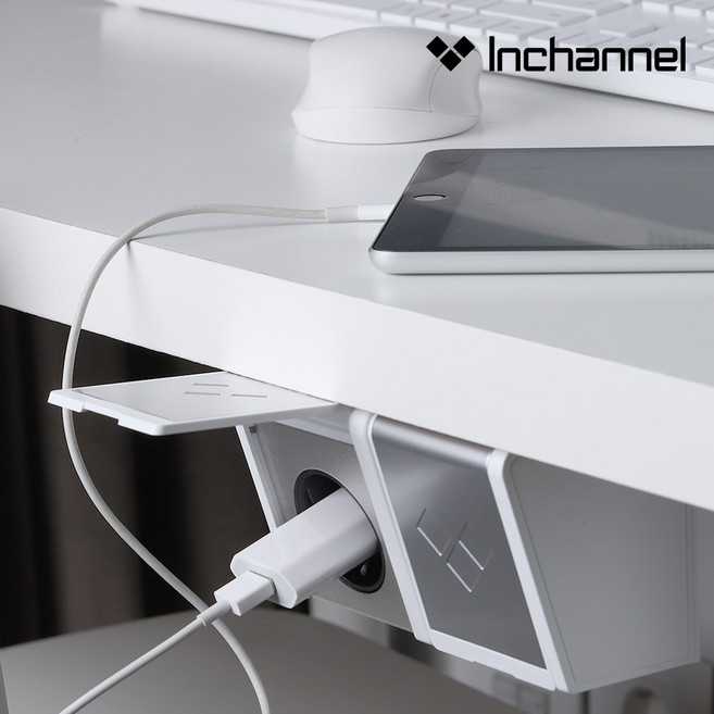 인채널 방우형 커버 APT 1구 2구 가구부착형 코너콘센트 IJC0 배선형 밥솥장 싱크대 욕실 화장실 가구장, 2구/실버화이트_IJC02