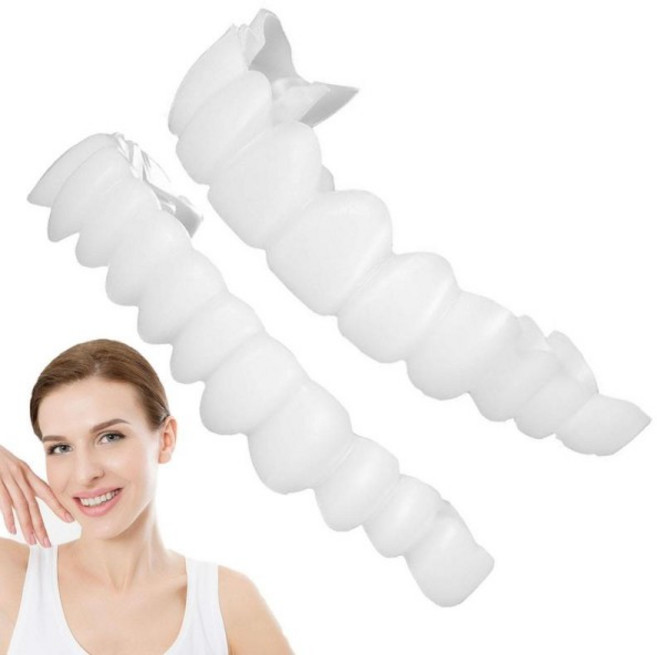 남성용 가짜 치아 틀니 미니 트위저 포함 스마일 하얀 자신감, 01 빠른