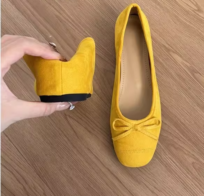 쌍천 속굽 키높이 5cm 가보시 단화 여자 리본 발레 펌프스 A26032908