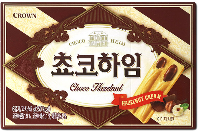 크라운 쵸코하임 284g 18개입 사무실 탕비실 스낵 과자