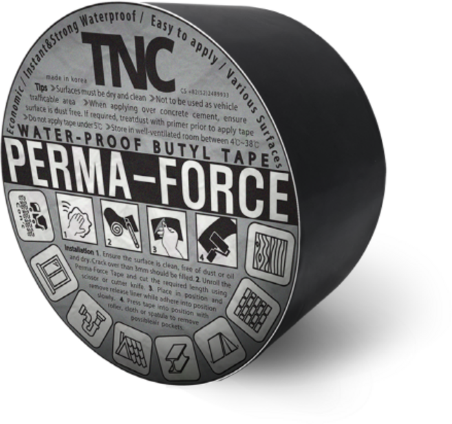 퍼마포스 만능 부틸 방수테이프 검정 70mm, 1롤