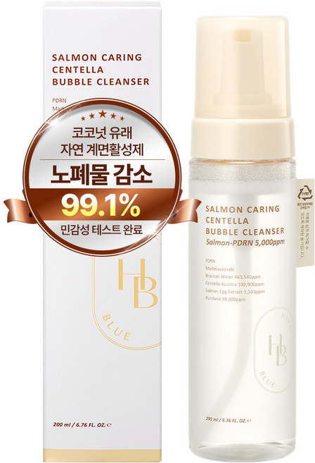 헤브블루 살몬 케어링 센텔라 버블 클렌져, 1개, 200ml