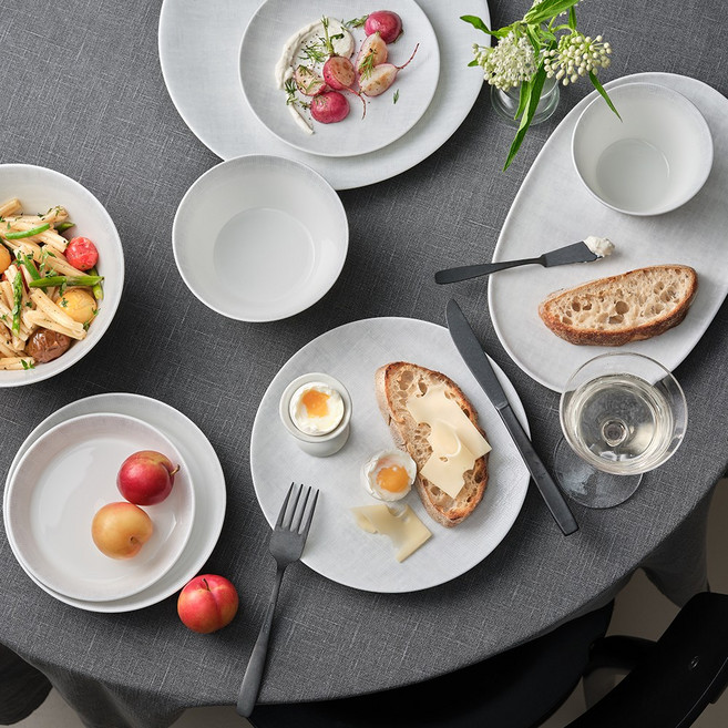 한국도자기 연 본차이나 식기 접시 세트 2인 신혼 홈세트 (2color), 상아