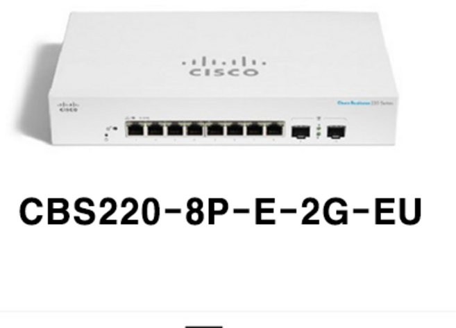 시스코 CBS220-8P-E-2G-EU 기가비트 POE 65W 8포트 2SFP광포트 스위치허브, 1개