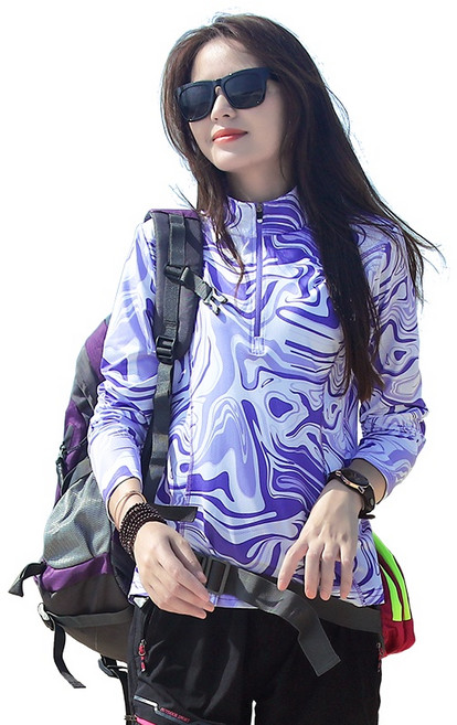 超彈性通氣孔涼感衣 女款長袖運動上衣 排汗衫 登山T恤 透氣速乾防曬上衣