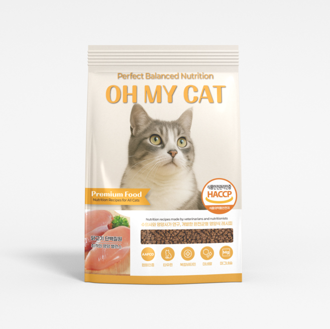 오마이캣 고양이사료 전연령 다묘가정 길냥이사료 대용량, 5kg, 1개, 닭