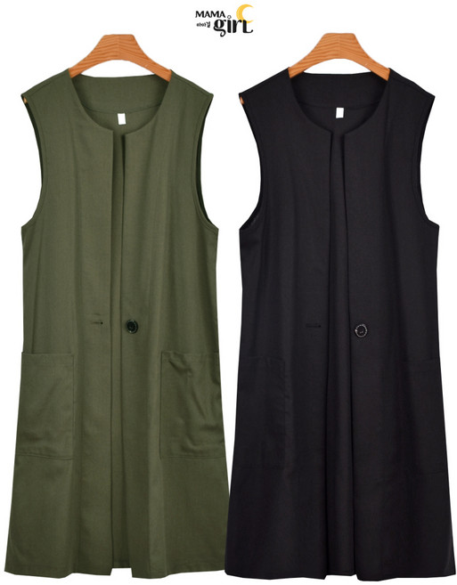 마마걸 린넨버튼베스트 빅사이즈 린넨베스트 큰옷베스트 중년여성베스트 쿨조끼 마조끼 큰사이즈 중년여성