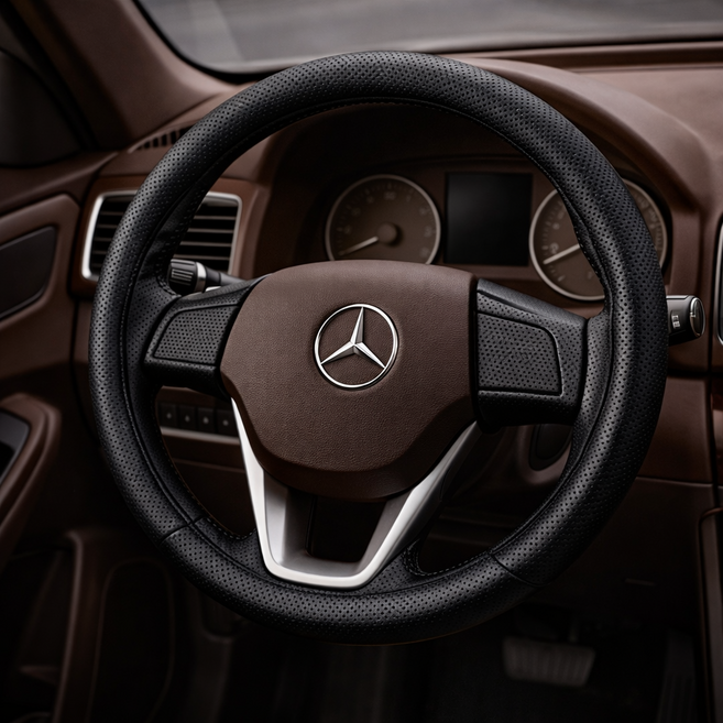 소오트 고급 가죽 논슬립 핸들 커버, 블랙