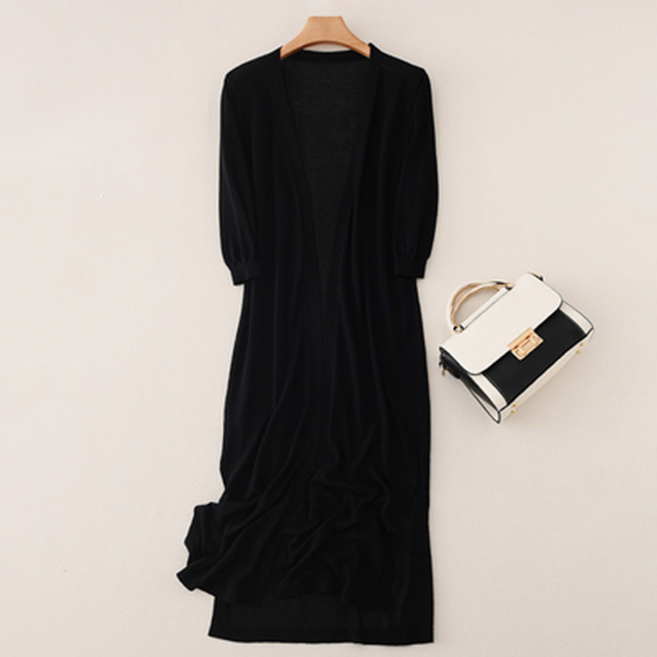 NUNUHANA 여성 슬림 린넨 시스루 롱가디건 얇은 자외선차단