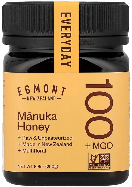Egmont Honey 마누카 꿀 무가공 및 비살균 꿀 MGO 100+ 250g(8.8oz) EGM-93021, 1개, 250g, 1개 - 쿠팡