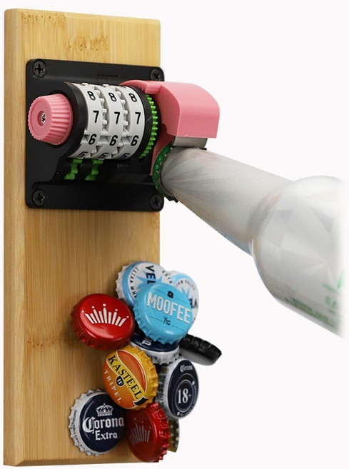 카운팅 병따개 / 계수기 업소 인테리어 가정 주방 냉장고 자석 부착 고정 맥주 병 오프너 창의 선물, 1개, 원목