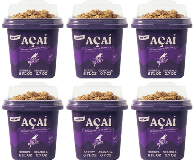 오크베리 아사이볼 소르베 그래놀라 미니오크 오리지널, 195g, 6개 - 쿠팡