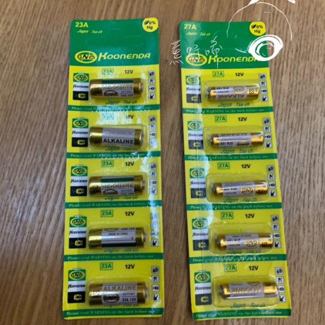 KOONENDA 鹼性電池 12V 23A 27A 適用汽車遙控器與防盜器, 1個, KOONENDA ((27A))電池一顆