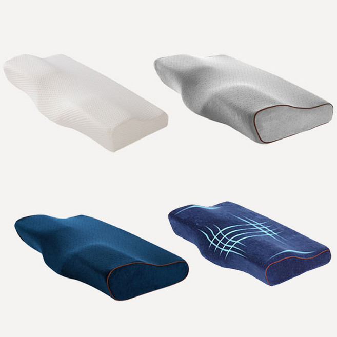 아이데이 인체공학설계 C커브 꿀잠 수면 메모리폼 경추 목 베개 / 일자 거북목 디스크 받침 쿠션 배게, 화이트