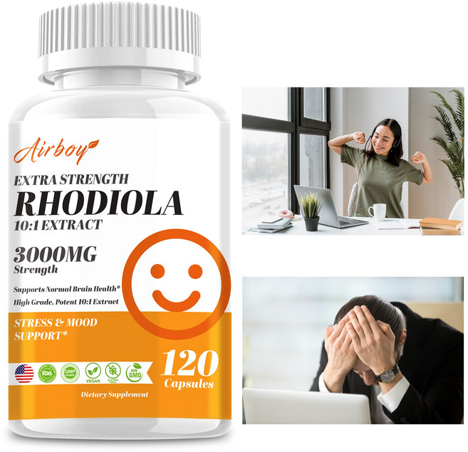 유기농 홍경천 농축 추출물 상당량 함유 스트레스 완화와 에너지 증진에 효과적인 천연 허브 캡슐 피로 회복 지원 비건 포뮬러 무첨가제, 2개, 120정