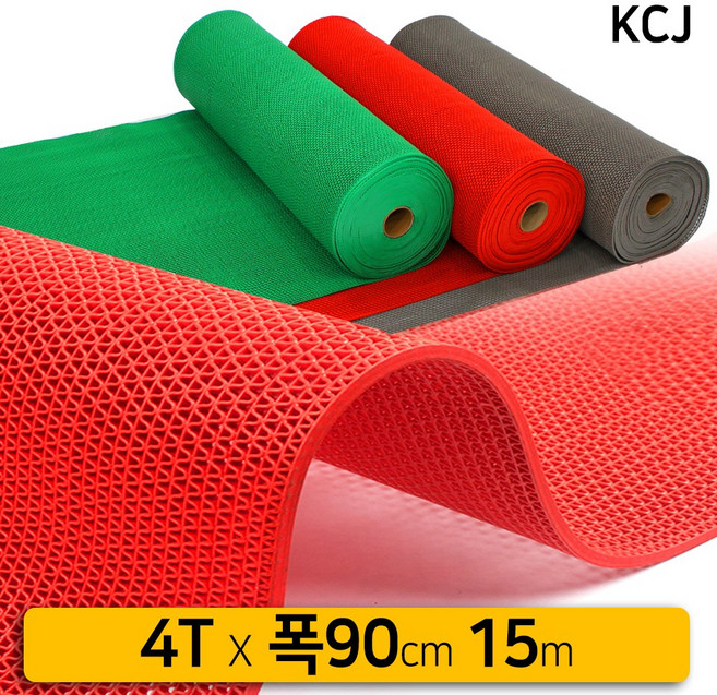 미끄럼방지매트 현관 욕실 수영장 발판 바닥 매트 웨이브매트 롤단위 4TX15m, 그레이, 1롤