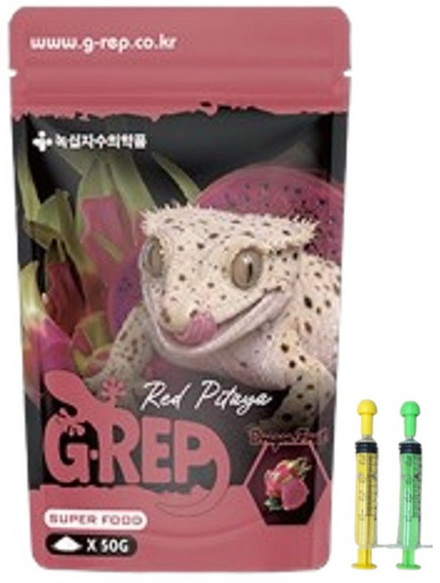 지렙 용과 후르츠 슈퍼푸드 주사기포함 G-rep 게코 크레 비어디 파충류 사료 밥 먹이, 1개, 50g